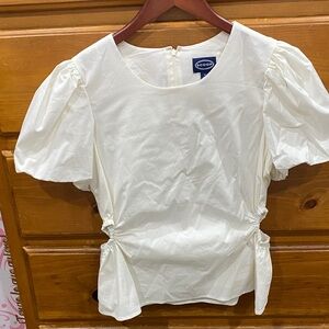 Women's White Puff Sleeve Top